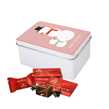 Best of Côte d'Or tinnen kerstblik "Merry Christmas" - Sneeuwpoppen - Kerstgeschenk - 270g