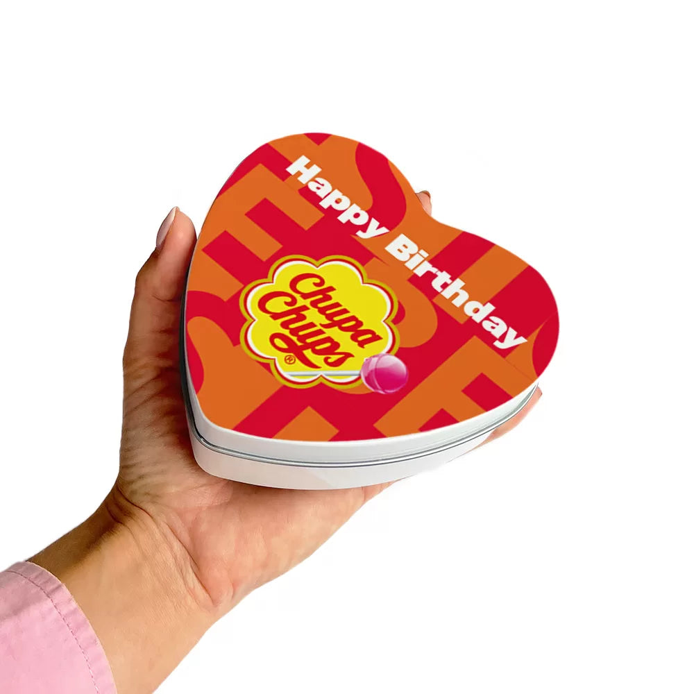 Chupa Chups Best of Mini candy geschenkdoos hartje "Happy Birthday" - 90g