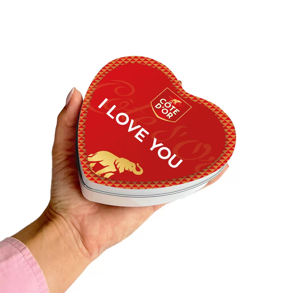 Côte d'Or Bouchée Mix - Melk, witte en pure chocolade - geschenkdoos hartje "I love you" - 91g
