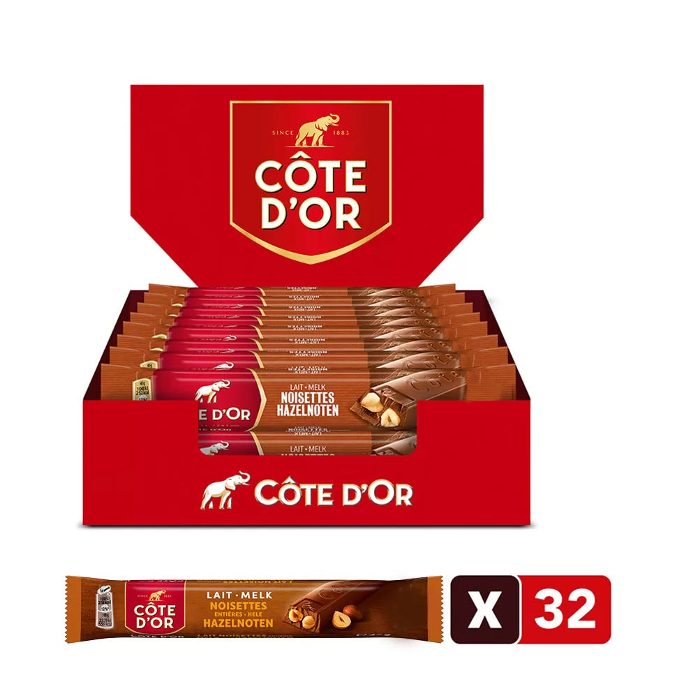 Côte d'Or chocoladerepen - melk hele hazelnoten - 45g x 32