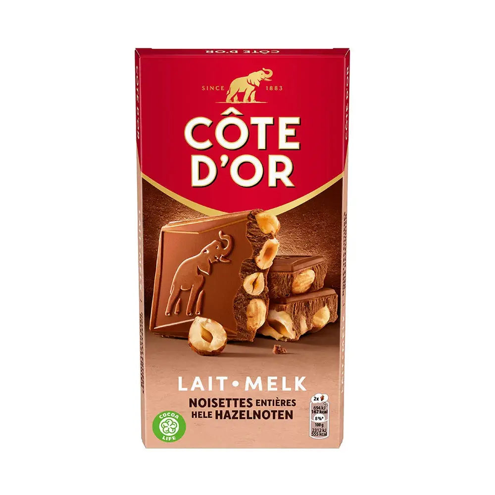 Côte d'Or chocoladetablet melk hele hazelnoten - 180g