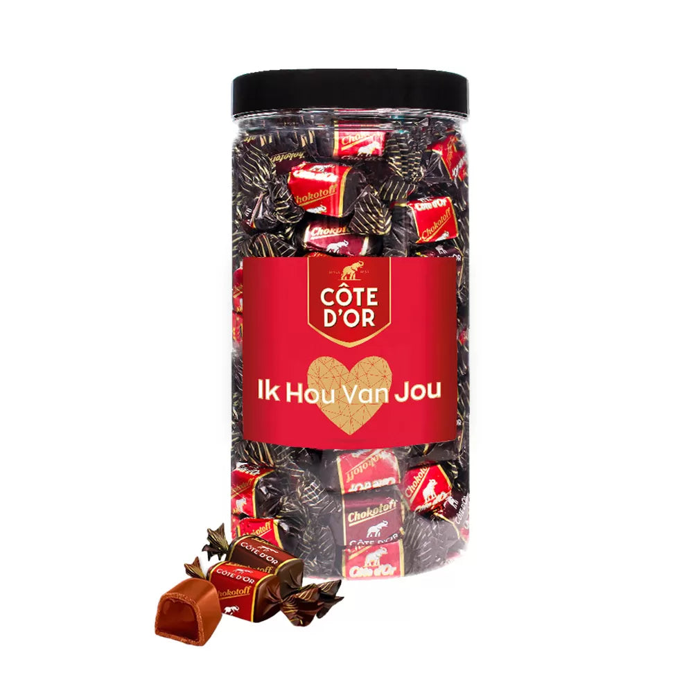 Côte d'Or Chokotoff chocolademix puur & melk "Ik Hou Van Jou" - 800g