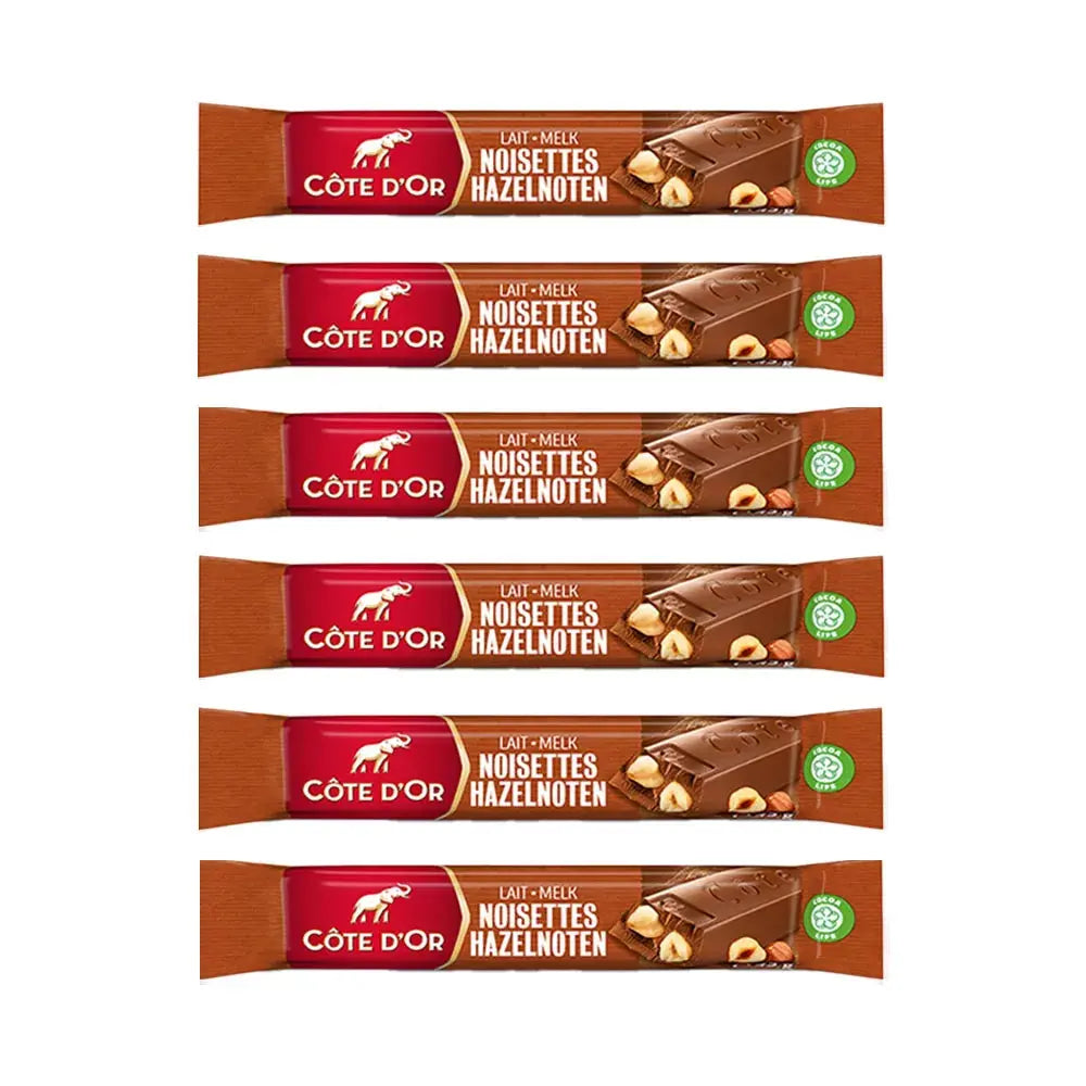 Côte d'Or luxueuze geschenkdoos - 6 chocoladerepen melk hele hazelnoten - 270g