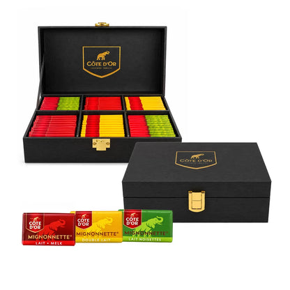 Côte d'Or Mignonnette Melk Mix - Luxueuze houten geschenkbox - 3 smaken melkchocolade - 600g