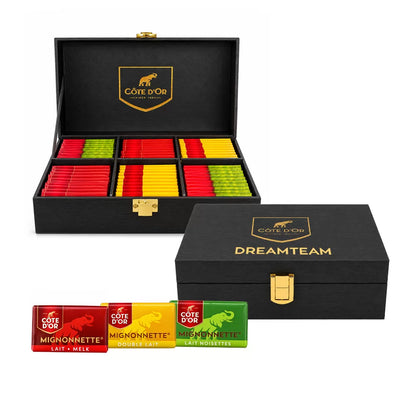Côte d'Or Mignonnette Melk Mix - Luxueuze houten geschenkbox - 3 smaken melkchocolade - PERSO - 600g