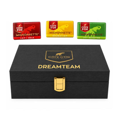 Côte d'Or Mignonnette Melk Mix - Luxueuze houten geschenkbox - 3 smaken melkchocolade - PERSO - 600g