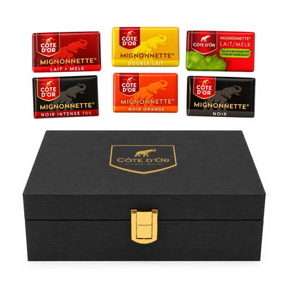 Côte d'Or Mignonnette Mix - Luxueuze houten geschenkbox - 6 smaken - Melk & Pure Chocolade - 600g