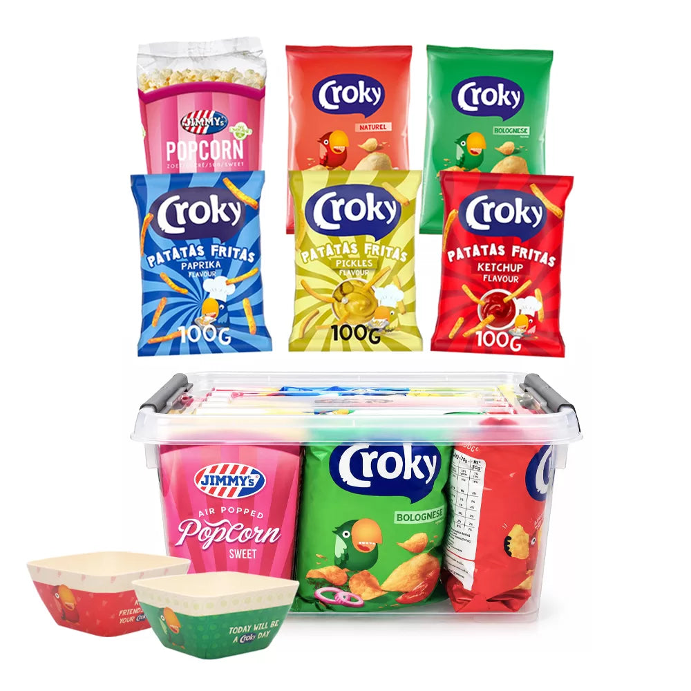 Croky Favourites Snackbox - Chipsmix met zoete popcorn - 551g
