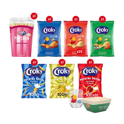 Croky XL Snackbox - Naturel, Paprika, Bolognese, Pickles, Ketchup & zoete popcorn - 740g