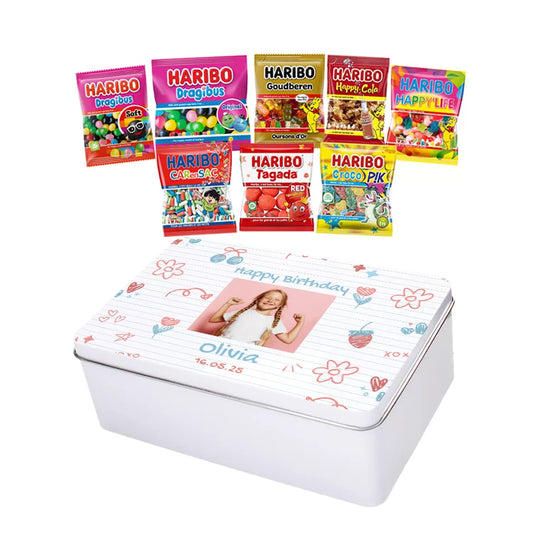 Haribo Mega-Fête - Tinbox L - Full PERSO - 500g