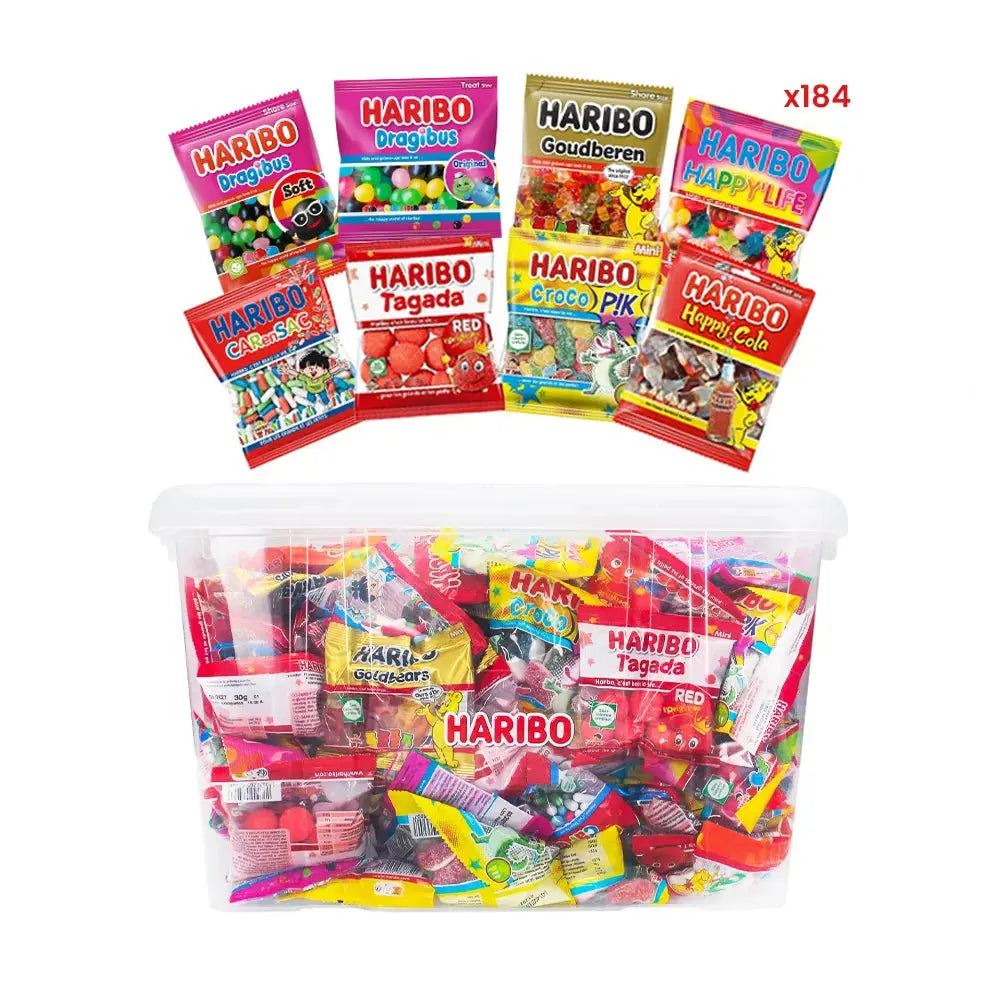Haribo Mega-Fête ULTRA snoepzakjes box - strooigoed - 184 zakjes - 8kg