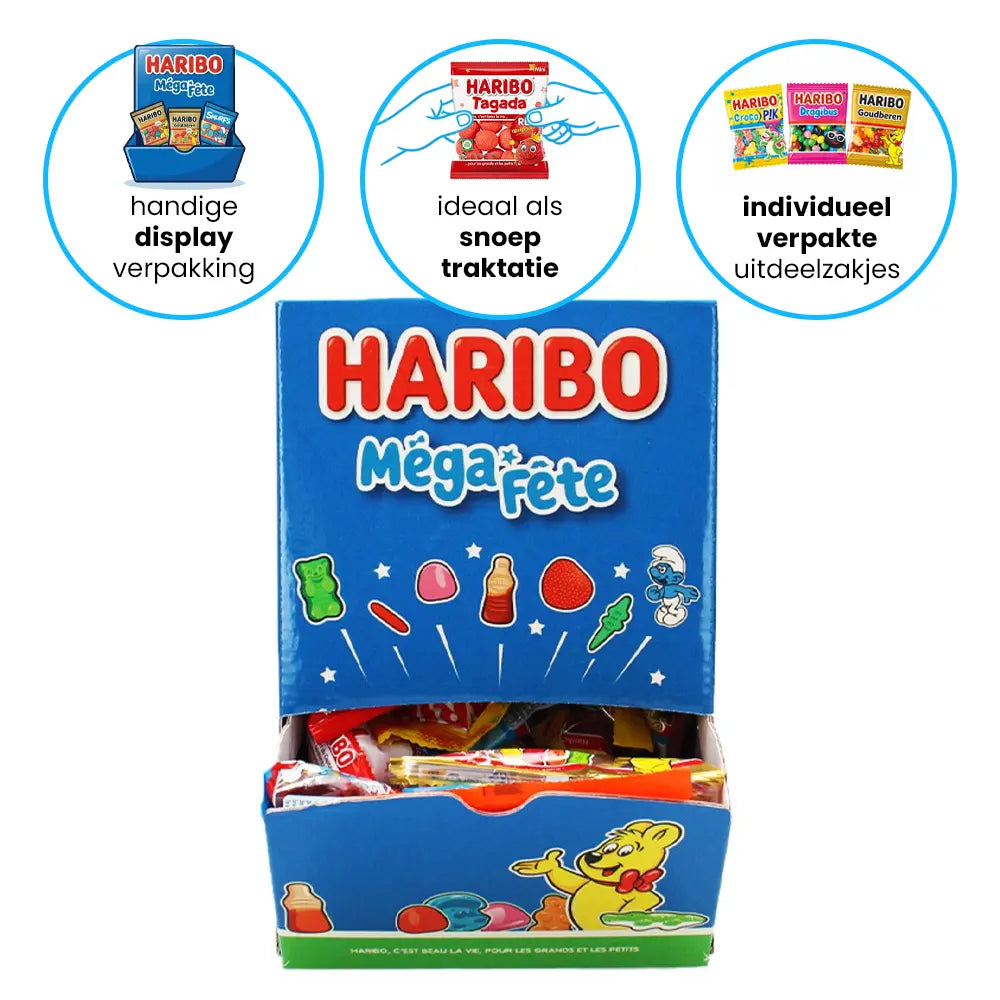 Haribo displaybox "Méga Fête!" - 1000g Haribo