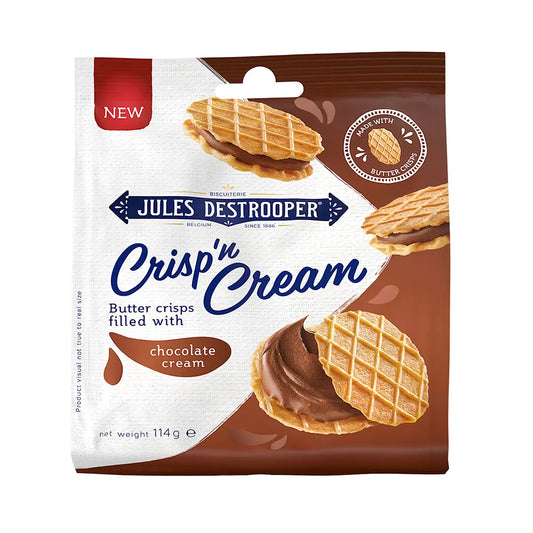 Jules Destrooper Crisp ’n cream chocolade - 114g