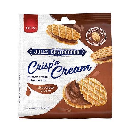 Jules Destrooper Crisp ’n cream chocolade - 114g