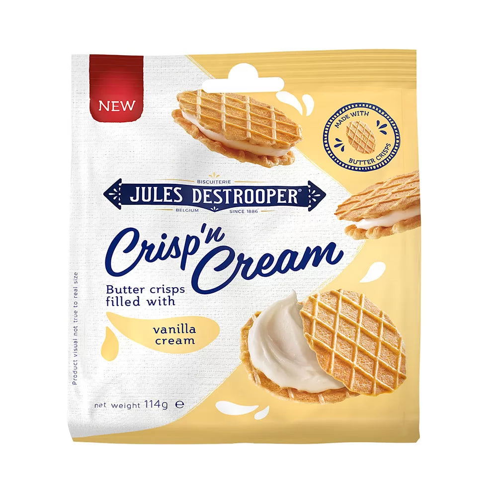 Jules Destrooper Crisp ’n cream vanille - 114g