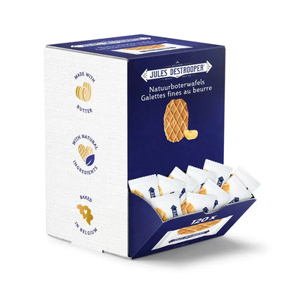 Jules Destrooper dispenser met Natuurboterwafels - 120 stuks - 600g