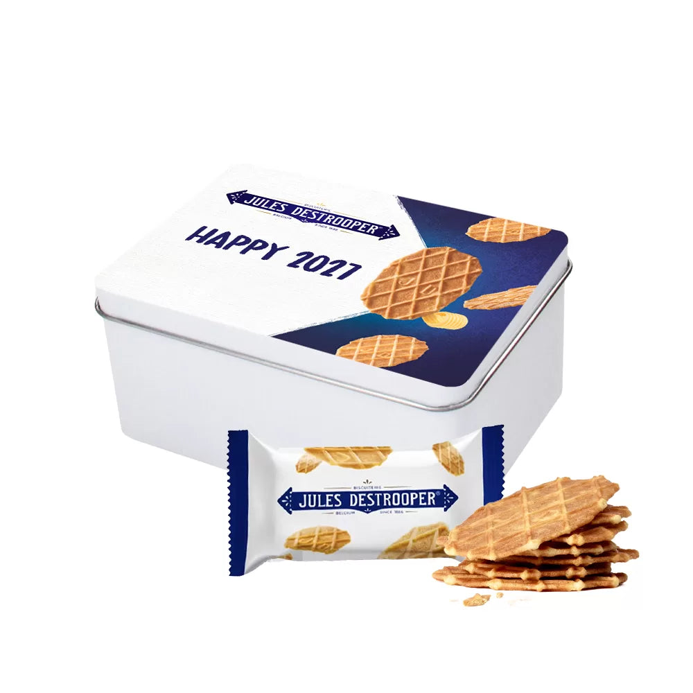 Jules Destrooper geschenkdoos "Happy 2027" - Natuurboterwafels pocket - 24 koekjes - 144g