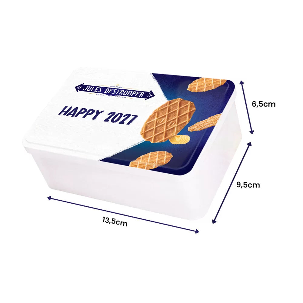 Jules Destrooper geschenkdoos "Happy 2027" - Natuurboterwafels pocket - 24 koekjes - 144g