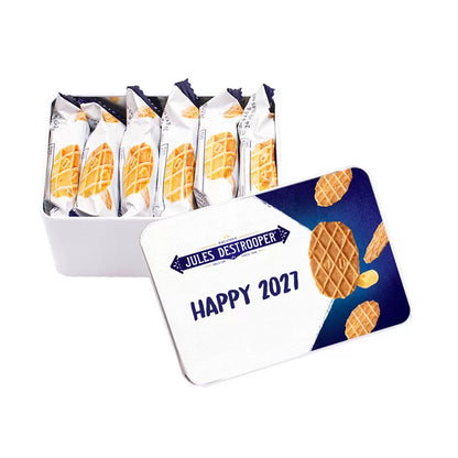 Jules Destrooper geschenkdoos "Happy 2027" - Natuurboterwafels pocket - 24 koekjes - 144g