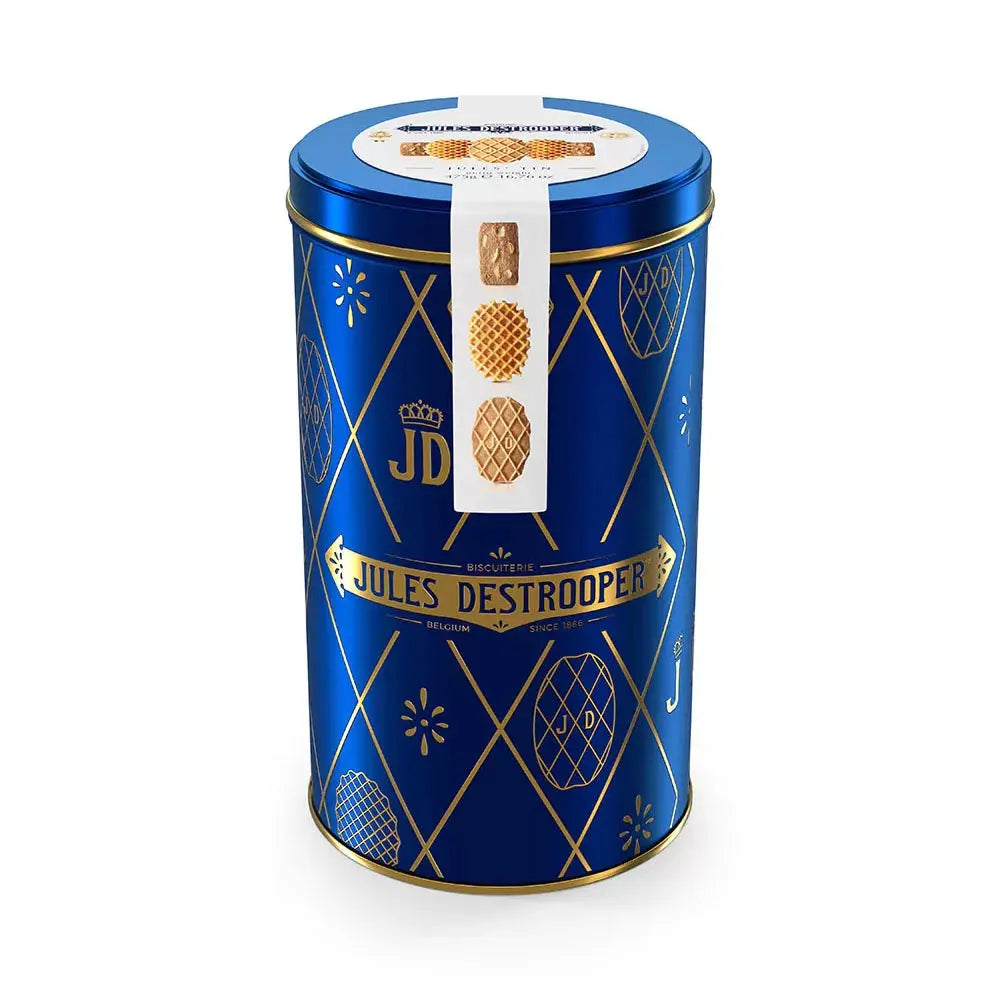 Jules Destrooper Jules' Blue Round Cookie Tin - 475g