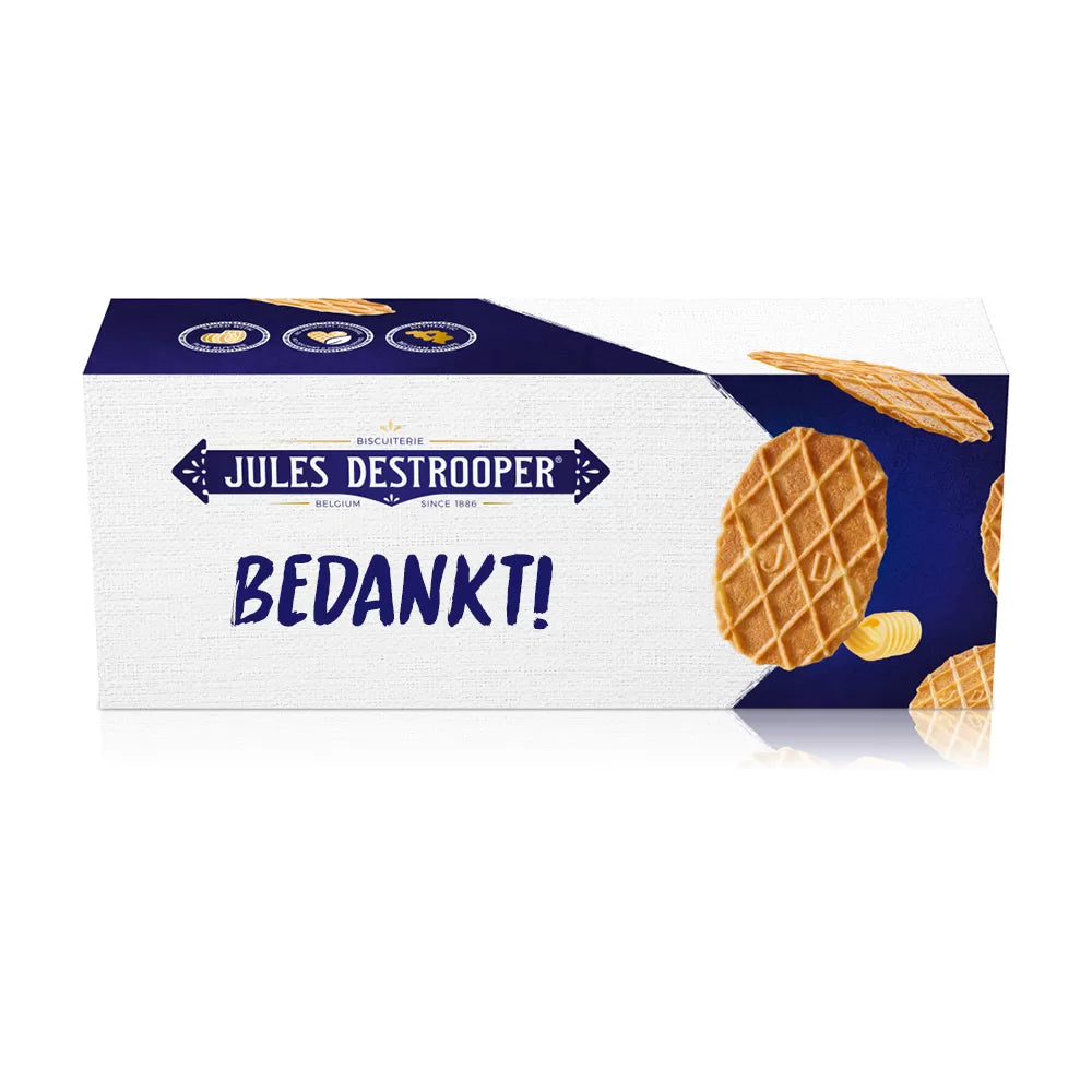 Jules Destrooper Natuurboterwafels - "Bedankt! / Merci!" - 100g x 2