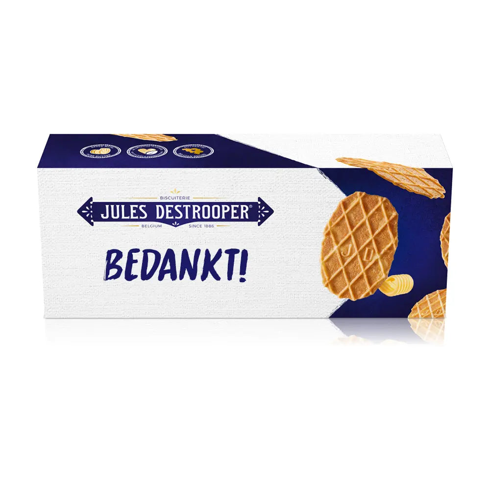 Jules Destrooper Natuurboterwafels - "Bedankt! / Merci!" - 100g x 2 Jules Destrooper