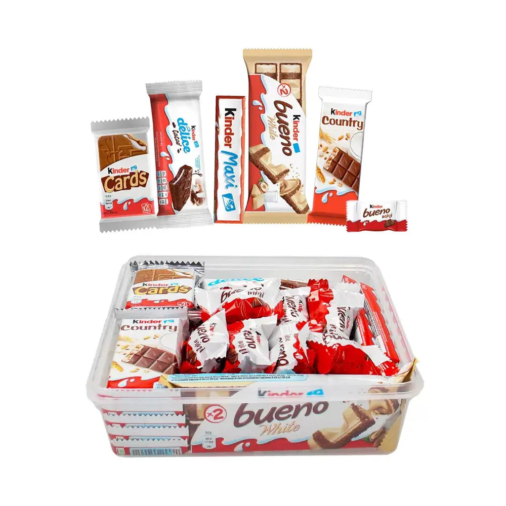 Kinder chocolade mix: Kinder Maxi, Bueno, Country, Cards, Delice & Bueno mini - 503g