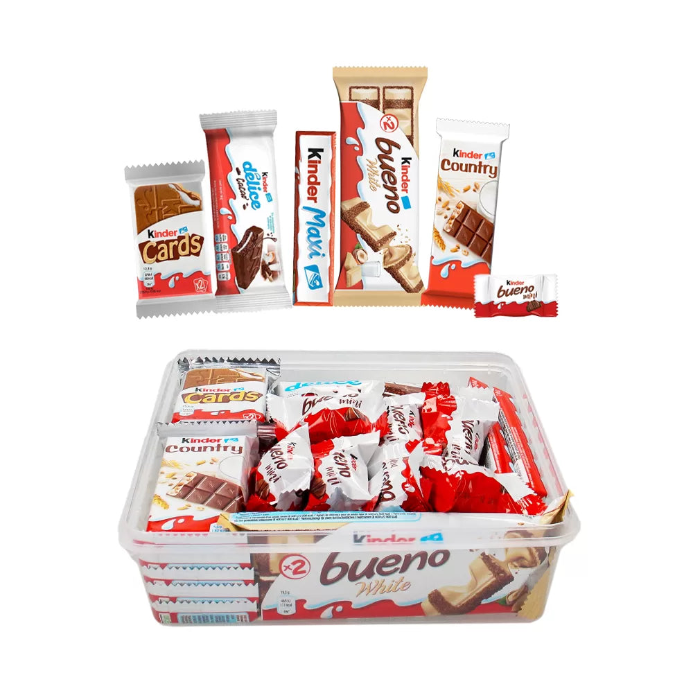 Kinder chocolade mix: Kinder Maxi, Bueno, Country, Cards, Delice & Bueno mini - 503g