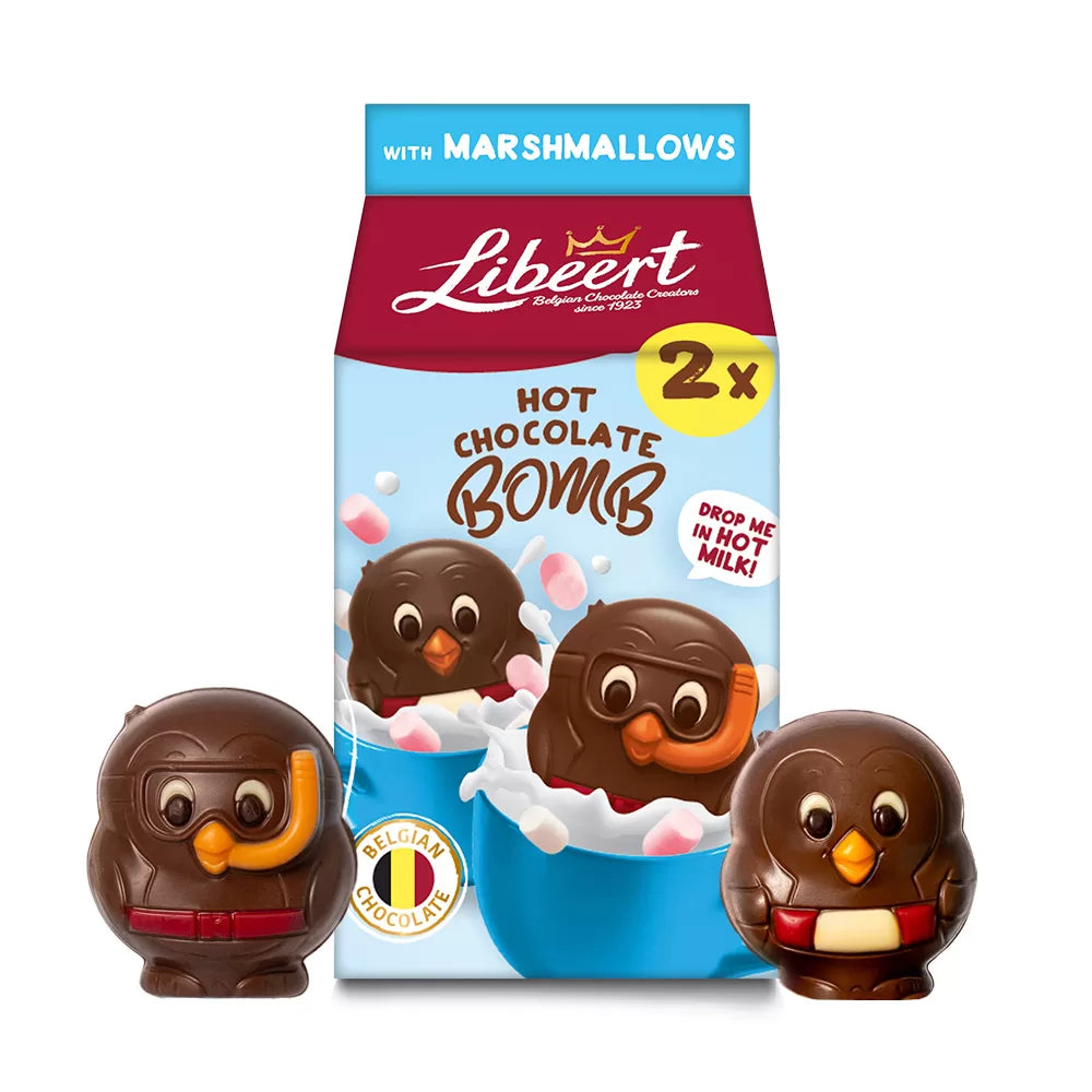 Libeert Chocolate Bomb met marshmallows - 2 chocoladefiguren - 80g