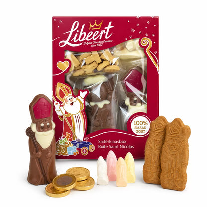 Libeert Sinterklaasbox - chocolademunten, speculoos, nicnacs, guimauves - 290g