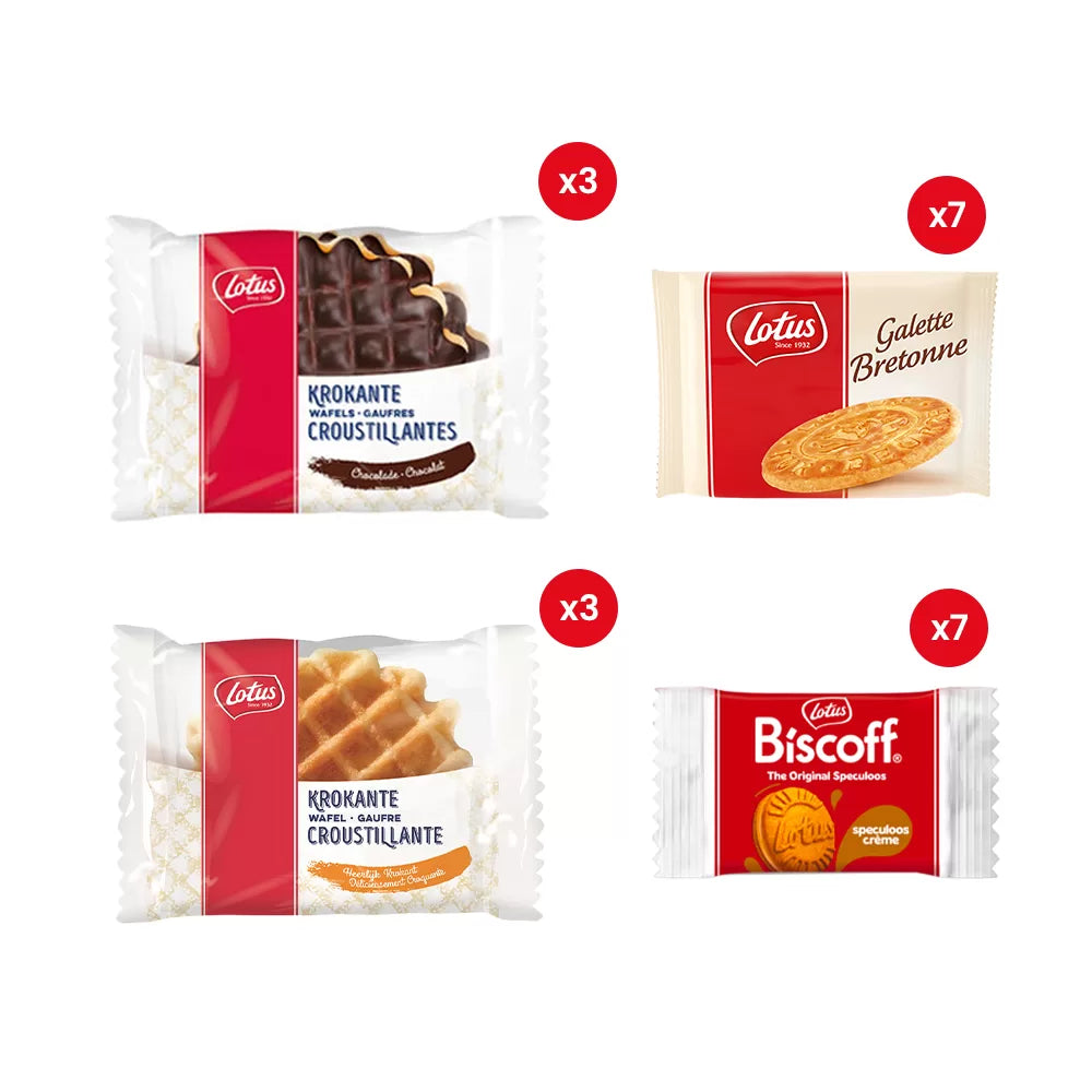 Lotus collection box met Biscoff, Bretons Botergaletje & Krokante wafels mix - 249g