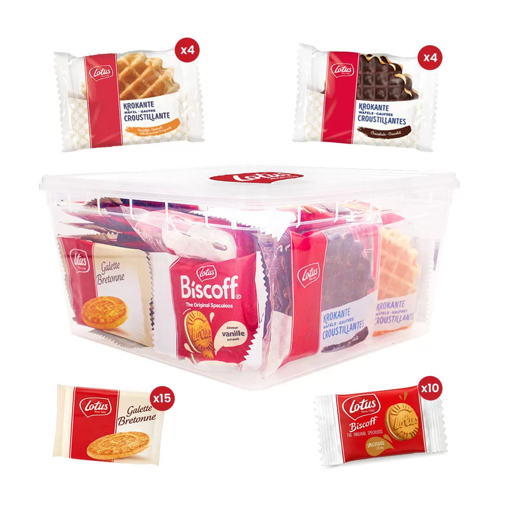 Lotus Krokante wafels, Bretons Botergaletje & speculoos gevuld Speculoos crème - 33st. - 379g