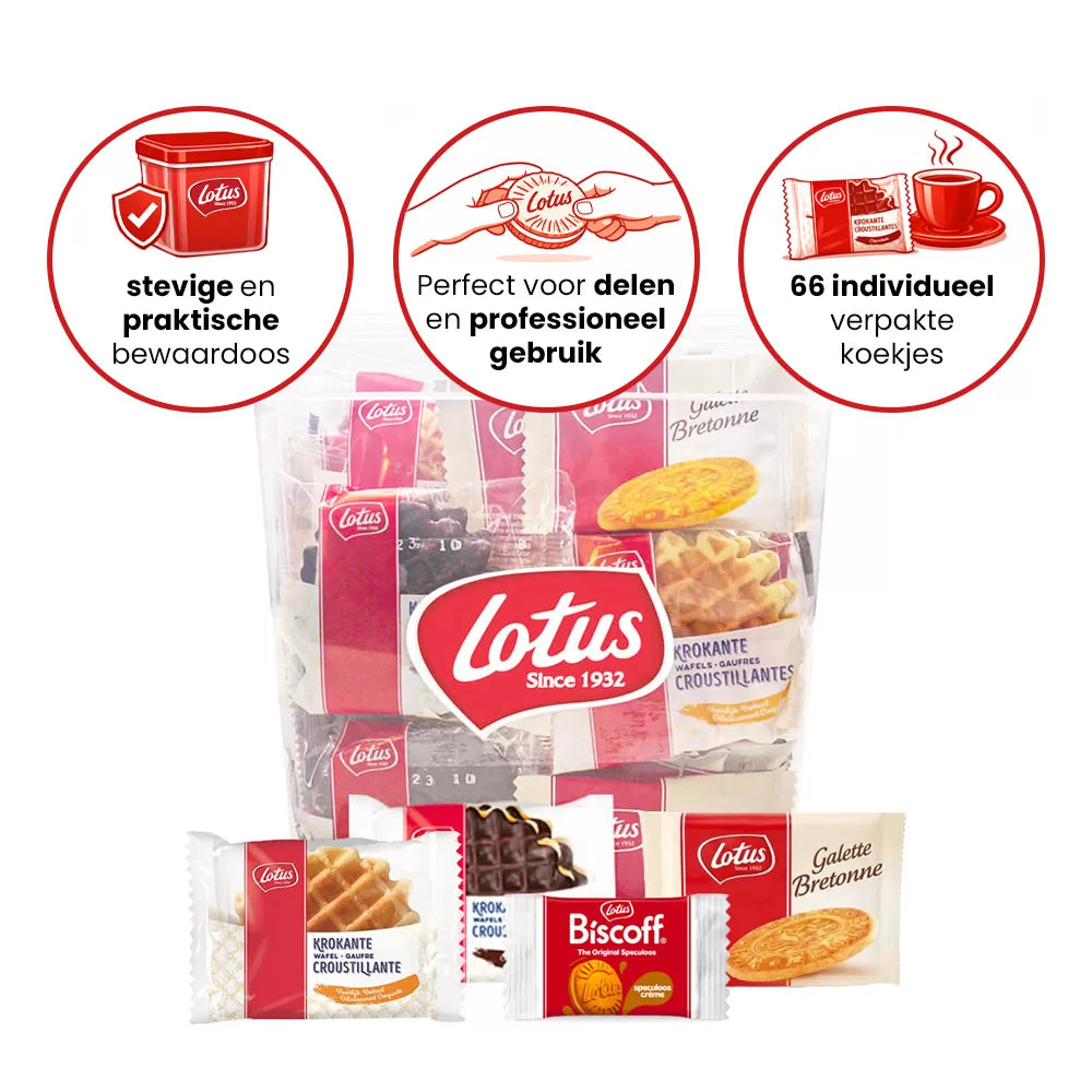 Lotus Krokante wafels, Bretons Botergaletje & speculoos gevuld speculooscrème - 66st. - 738g