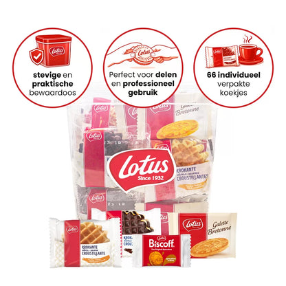 Lotus Krokante wafels, Bretons Botergaletje & speculoos gevuld speculooscrème - 66st. - 738g