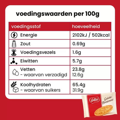 Lotus Krokante wafels, Bretons Botergaletje & speculoos gevuld speculooscrème - 66st. - 738g