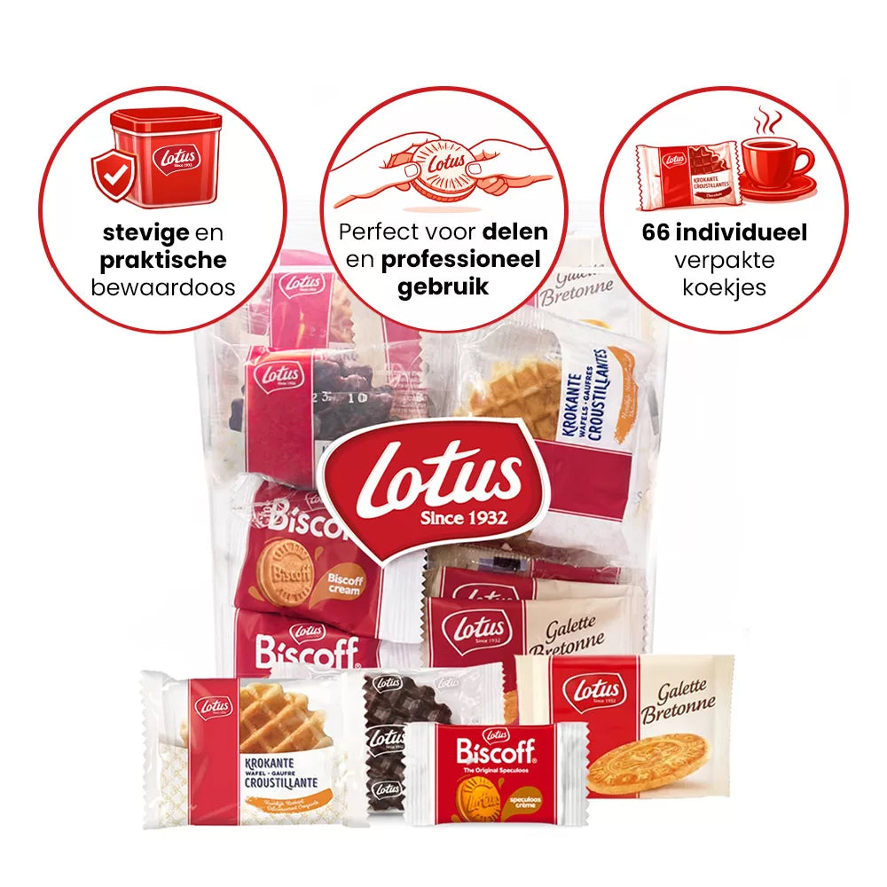Lotus Krokante wafels, Bretons Botergaletje & speculoos gevuld speculooscrème - 66st. - 758g