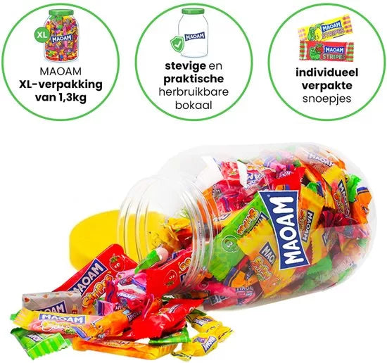 MAOAM MaoMixx snoep - strooigoed - 6 soorten snoep - 1300g