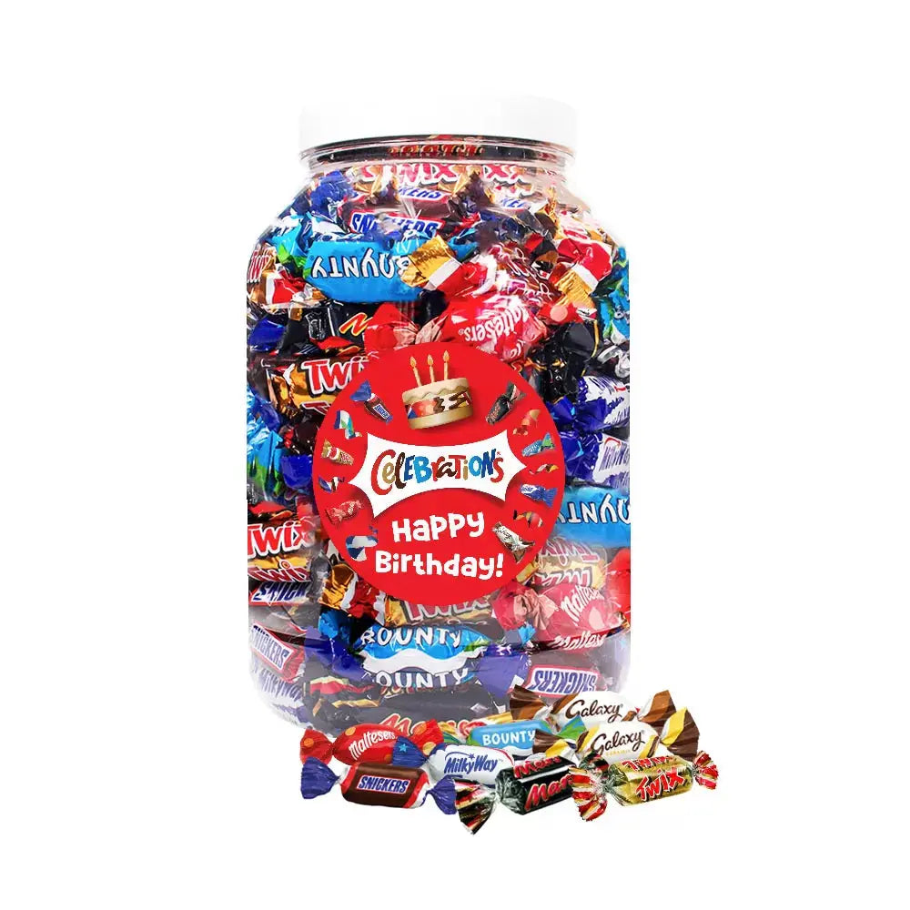 Mars Celebrations mega chocolademix "Happy Birthday!" - verjaardagscadeau - 1200g