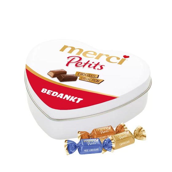 merci Petits geschenkdoos hartje "Bedankt" - mix van smaken - 115g