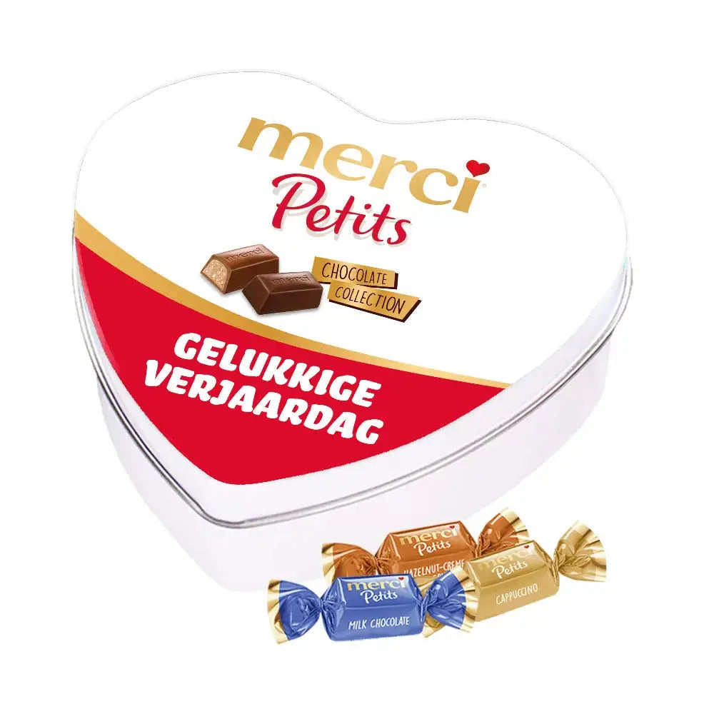 merci Petits geschenkdoos hartje "gelukkige verjaardag" - mix van smaken - 115g