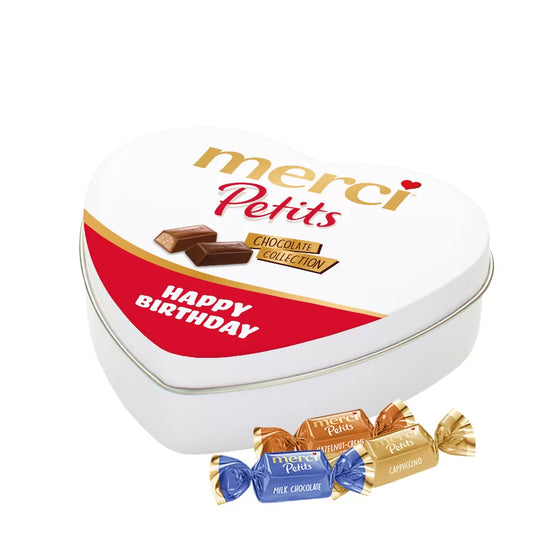 merci Petits geschenkdoos hartje "Happy Birthday" - mix van smaken - 115g