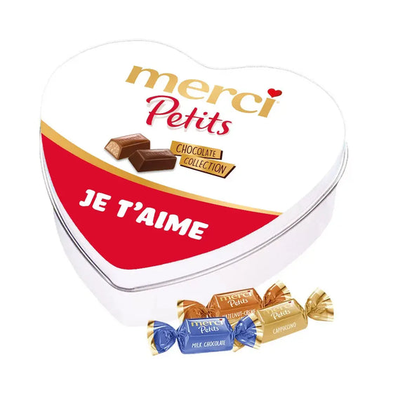 merci Petits geschenkdoos hartje "Je t'aime" - mix van smaken - 115g