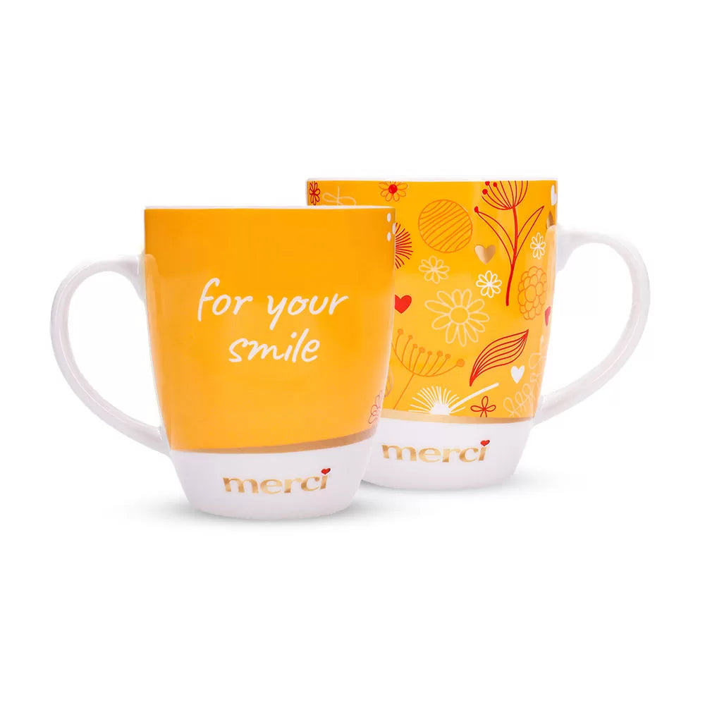 merci Petits Moederdag giftbox pakket met mok "for your smile" - 1065g