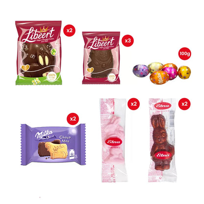 Milka & Libeert Pasen chocolade mix - Tinbox L - PERSO - 368g