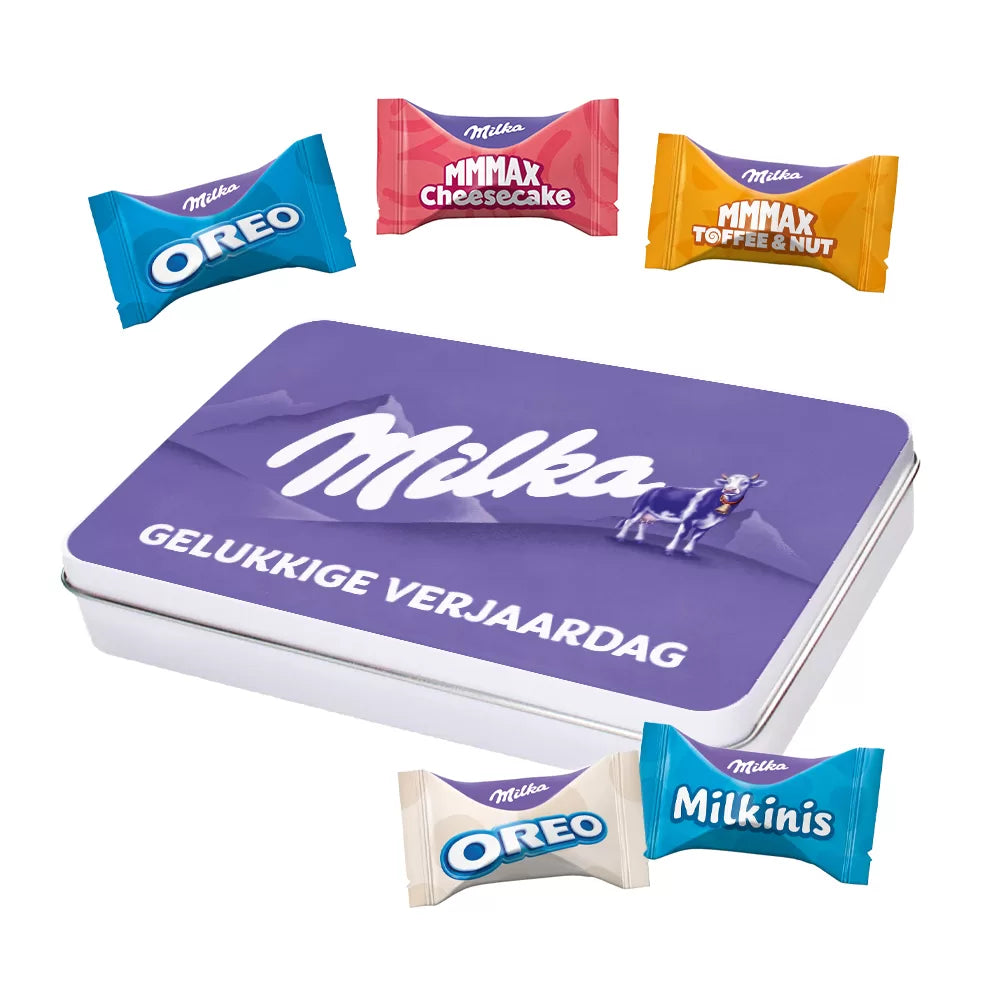 Milka Favourites - brievenbusdoos - "Gelukkige Verjaardag" - 100g