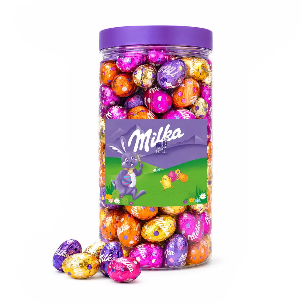 Milka paaseitjes in herbruikbare bokaal - ca 900g