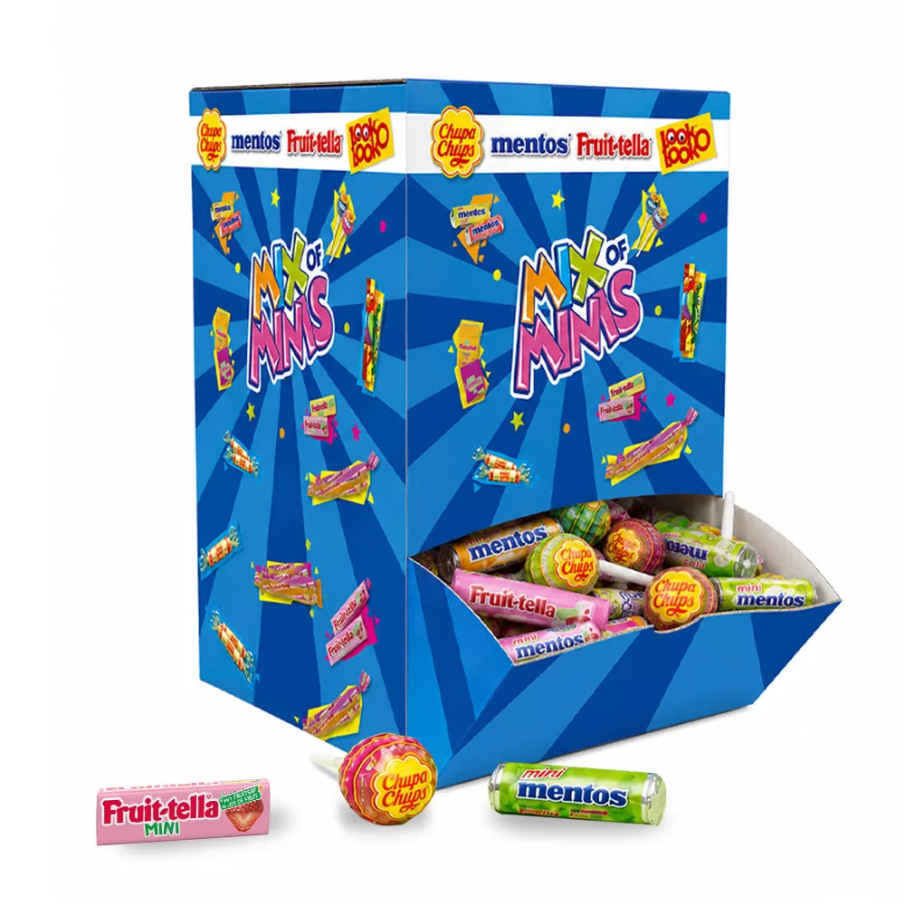 Mix of Minis uitdeelbox - Fruit-Tella, Mentos, Look-o-Look, Chupa Chups - 1230g