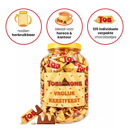 Toblerone Tiny "Vrolijk Kerstfeest" - chocolade kerstcadeau - 1000g