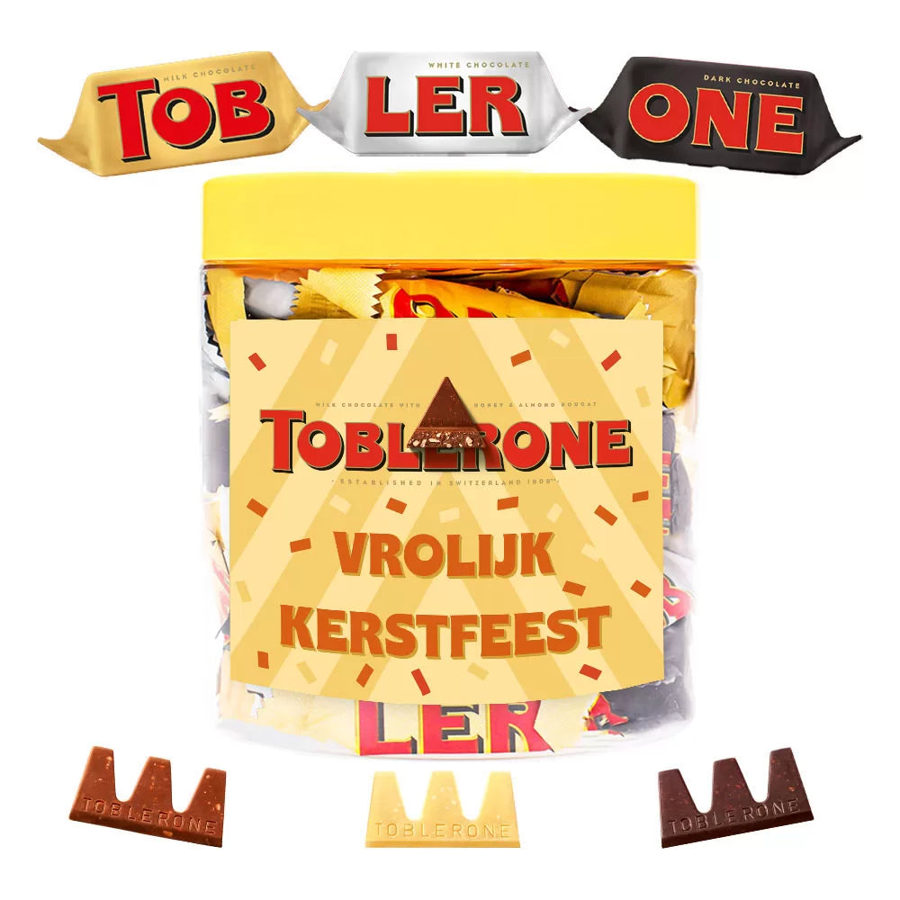 Toblerone Tiny "vrolijk kerstfeest" - melk, puur & wit - 304g