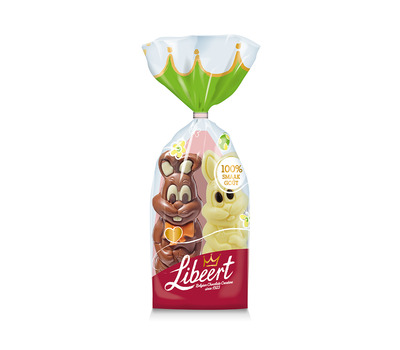 Libeert duo konijn melk & wit - chocolade voor Pasen - 100g